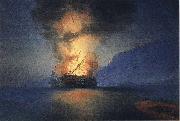 Ivan Aivazovsky Exploding Ship Sweden oil painting artist